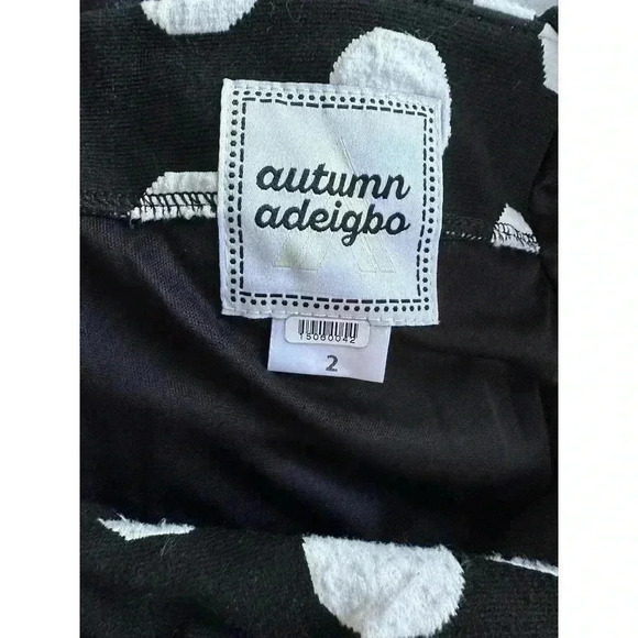 Autumn Adeigbo Bianca Puff Sleeve Black Polka Dot Mini Dress - Picture 8 of 11